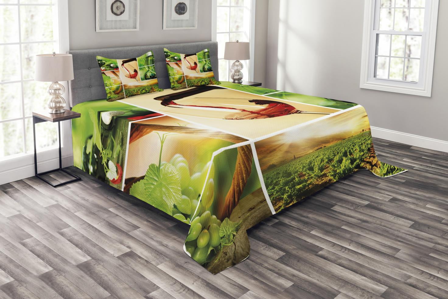 White Quilted Queen Bedspread Set with Pillow Shams