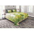 thumbnail image 1 of Ambesonne Wine Quilted Bedspread Set 3 Pcs, Young Vine Green Spring, Queen Size, Pale Green Yellow Brown, 1 of 3