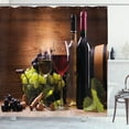 thumbnail image 1 of Ambesonne Wine Shower Curtain, French Gourmet Tasting, 69"Wx84"L, Brown Ruby Pale Green, 1 of 3