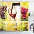 thumbnail image 1 of Ambesonne Wine Shower Curtain, Vineyard Grape Harvest, 69"Wx70"L, Green Red, 1 of 5