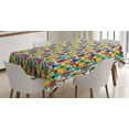 thumbnail image 1 of Ambesonne Wine Tablecloth Rectangular Table Cover, Colorful Bottles and Glasses, 60"x84", Multicolor, 1 of 4