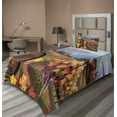 thumbnail image 1 of Ambesonne Winery Fitted & Top Sheet Set with Sham, Cartoon Vineyard Grapes, Blue Yellow, 1 of 4