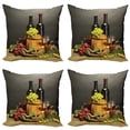 thumbnail image 1 of Ambesonne Winery Throw Pillow Cover 4 Pack, Themed Bottles France, 20", Multicolor, 1 of 1