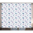 thumbnail image 1 of Ambesonne Wings Print Curtains 2 Panel Set, Butterflies and Fairies, 108" x 108", Purple Multicolor, 1 of 3