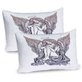 thumbnail image 1 of Ambesonne Wings Print Pillow Sham 2 Pack, Long Hair Girl and Halo, 36"x20", Dark Purple and Eggplant, 1 of 3