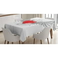 thumbnail image 1 of Ambesonne Wings Print Tablecloth Rectangular Table Cover, Classic Doodle Heart, 60"x90", Pale Grey Vermilion, 1 of 4
