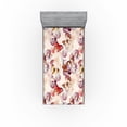 thumbnail image 1 of Ambesonne Wings of Spring Fitted Sheet, Butterfly Dreamy, Twin XL Size, Dark Coral Cream Plum, 1 of 5