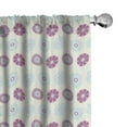 thumbnail image 1 of Ambesonne Winter Window Curtains, Abstract Modern Snowflakes, Each 28" W x 95" L, Pale Fuchsia Soft Blue, 1 of 4