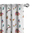 thumbnail image 1 of Ambesonne Winter Window Curtains, Christmas Clothes Pattern, Each 28" W x 95" L, White Coral Sky Blue, 1 of 4
