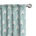 thumbnail image 1 of Ambesonne Winter Window Curtains, Snowy Pine Forest Snow Dots, Each 28" W x 84" L, Seafoam White and Umber, 1 of 4