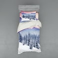 thumbnail image 1 of Ambesonne Winter Bedding Set 3 Pcs, Dreamy Evening Landscape, Twin, Multicolor, 1 of 2