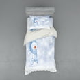 thumbnail image 1 of Ambesonne Winter Bedding Set 3 Pcs, Snowman Cartoon, Twin, Pale Blue White, 1 of 3