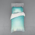 thumbnail image 1 of Ambesonne Winter Bedding Set 3 Pcs, Spruce Forest Snow Woods, Twin, Turquoise White, 1 of 2