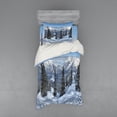thumbnail image 1 of Ambesonne Winter Bedding Set 3 Pcs, Woodland Snowy Mountain, Twin, White Green, 1 of 3