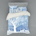thumbnail image 1 of Ambesonne Winter Bedding Set 4 Pcs, Abstract Winter Deer, Queen, Blue White, 1 of 2