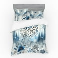 thumbnail image 1 of Ambesonne Winter Blue Bedding Set 4 Pcs, Frosty Flowers Leopard, Calking, Slate Blue Pale Tan and White, 1 of 2