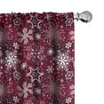 thumbnail image 1 of Ambesonne Winter Curtains, Flakes Colorful, Pair of 28"x63", Maroon White Multicolor, 1 of 5