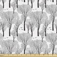 thumbnail image 1 of Ambesonne Winter Fabric by the Yard Upholstery, Abstract Forest Birds, 1 Yard, Black White, 1 of 4