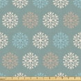 thumbnail image 1 of Ambesonne Winter Fabric by the Yard Upholstery, Chill Christmas Snowflake, 3 Yards, Dark Sea Green Champagne, 1 of 5