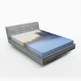 thumbnail image 1 of Ambesonne Winter Fitted Sheet, Frozen Lake in Woods, Queen Size, White Green, 1 of 2