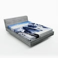 thumbnail image 1 of Ambesonne Winter Fitted Sheet, Mountain Peak Scenery, Queen Size, White Blue, 1 of 2
