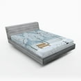 thumbnail image 1 of Ambesonne Winter Fitted Sheet, Snow in Park Xmas Trees, Queen Size, White and Blue, 1 of 3