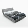 thumbnail image 1 of Ambesonne Winter Fitted Sheet, Trees in Cold Day Lake, Queen Size, White Brown, 1 of 3