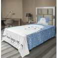 thumbnail image 1 of Ambesonne Winter Fitted & Top Sheet Set with Sham, Polar Bear Mother, White Blue, 1 of 4