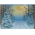 thumbnail image 1 of Ambesonne Winter Jigsaw Puzzle, Snowy Forest Path Landscape, Heirloom-Quality Fun Activity for Family Durable Cardboard, 1000 pcs, Blue Yellow, 1 of 6