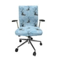 thumbnail image 1 of Ambesonne Winter Office Chair Cover Stretchable High Back, Ice Skate Winter Holiday, Grey Deep Sky Blue, 1 of 6