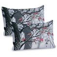 thumbnail image 1 of Ambesonne Winter Pillow Sham 2 Pack, City Park Snow Cold, 30"x20", Grey Coral, 1 of 3