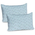 thumbnail image 1 of Ambesonne Winter Pillow Sham 2 Pack, Ski Resort People on Snow, 30"x20", Blue Multicolor, 1 of 3