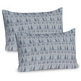 thumbnail image 1 of Ambesonne Winter Pillow Sham 2 Pack, Triangular Pine Trees, 30"x20", Taupe Slate Blue Sage, 1 of 3