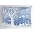 thumbnail image 1 of Ambesonne Winter Pillow Sham, Abstract Winter Deer, 26" X 20", Blue White, 1 of 2