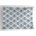 thumbnail image 1 of Ambesonne Winter Pillow Sham, Classical Floral Damask, 26" X 20", Pale Blue White Grey, 1 of 2