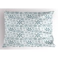 thumbnail image 1 of Ambesonne Winter Pillow Sham, Merry Xmas Snowflakes, 26" X 20", Teal White, 1 of 2
