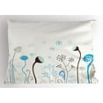 thumbnail image 1 of Ambesonne Winter Pillow Sham, Seasonal Flowers, 36" X 20", Blue Brown White, 1 of 2