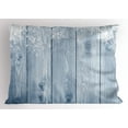thumbnail image 1 of Ambesonne Winter Pillow Sham, Snowflakes Rustic Retro, 26" X 20", Bluegrey White, 1 of 2