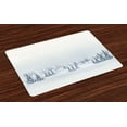 thumbnail image 1 of Ambesonne Winter Place Mats Set of 4, Foggy Weather Trees, Standard Size, White, 1 of 4