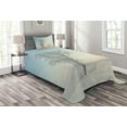 thumbnail image 1 of Ambesonne Winter Quilted Bedspread Set 2 Pcs, Frozen Tree Morning Sun, Twin Size, Pale Blue Cream White, 1 of 3