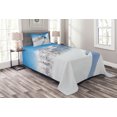 thumbnail image 1 of Ambesonne Winter Quilted Bedspread Set 2 Pcs, Skiing Extreme Sports, Twin Size, Blue White Yellow, 1 of 3