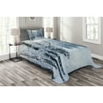thumbnail image 1 of Ambesonne Winter Quilted Bedspread Set 2 Pcs, Snow Covered Forest, Twin Size, Black White Slate Blue, 1 of 3