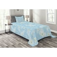 thumbnail image 1 of Ambesonne Winter Quilted Bedspread Set 2 Pcs, Soft Stars, Twin Size, Pale Blue Yellow White, 1 of 3