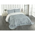 thumbnail image 1 of Ambesonne Winter Quilted Bedspread Set 3 Pcs, Bird with Xmas Hat Snow, Queen Size, Pale Grey Multicolor, 1 of 5