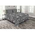 thumbnail image 1 of Ambesonne Winter Quilted Bedspread Set 3 Pcs, Blizzard, Queen Size, Charcoal Grey White, 1 of 3