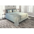 thumbnail image 1 of Ambesonne Winter Quilted Bedspread Set 3 Pcs, Frozen Tree Morning Sun, King Size, Pale Blue Cream White, 1 of 3