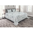 thumbnail image 1 of Ambesonne Winter Quilted Bedspread Set 3 Pcs, Merry Xmas Snowflakes, King Size, Teal White, 1 of 3