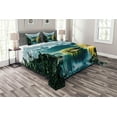 thumbnail image 1 of Ambesonne Winter Quilted Bedspread Set 3 Pcs, Mountain Frozen Lake, King Size, Green White, 1 of 3