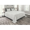 thumbnail image 1 of Ambesonne Winter Quilted Bedspread Set 3 Pcs, Ornate Flakes, King Size, Grey White, 1 of 3