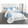 thumbnail image 1 of Ambesonne Winter Quilted Bedspread Set 3 Pcs, Polar Bear Mother, King Size, White Blue, 1 of 5